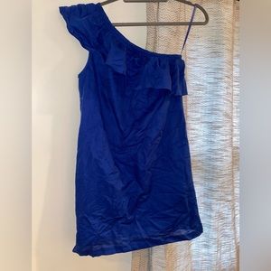 JCREW ONE SHOULDER BLUE DRESS